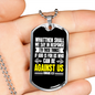 God Is For Us Romans 8:31 Necklace Stainless Steel or 18k Gold Dog Tag 24" Chain-Express Your Love Gifts