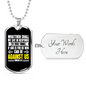 God Is For Us Romans 8:31 Necklace Stainless Steel or 18k Gold Dog Tag 24" Chain-Express Your Love Gifts