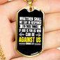 God Is For Us Romans 8:31 Necklace Stainless Steel or 18k Gold Dog Tag 24" Chain-Express Your Love Gifts