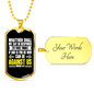 God Is For Us Romans 8:31 Necklace Stainless Steel or 18k Gold Dog Tag 24" Chain-Express Your Love Gifts