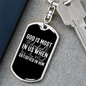 God Is Glorified White Keychain Stainless Steel or 18k Gold Dog Tag Keyring-Express Your Love Gifts