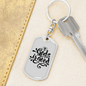 God Is Good Keychain Stainless Steel or 18k Gold Dog Tag Keyring-Express Your Love Gifts
