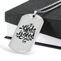 God Is Good Necklace Stainless Steel or 18k Gold Dog Tag 24" Chain-Express Your Love Gifts