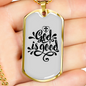 God Is Good Necklace Stainless Steel or 18k Gold Dog Tag 24" Chain-Express Your Love Gifts