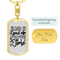 God Is GoodAll The Time Keychain Stainless Steel or 18k Gold Dog Tag Keyring-Express Your Love Gifts