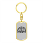 God Is Just Keychain Stainless Steel or 18k Gold Dog Tag Keyring-Express Your Love Gifts