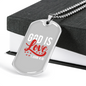 God Is Love 1 John 4:16 Necklace Stainless Steel or 18k Gold Dog Tag 24" Chain-Express Your Love Gifts