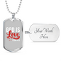 God Is Love 1 John 4:16 Necklace Stainless Steel or 18k Gold Dog Tag 24" Chain-Express Your Love Gifts