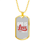 God Is Love 1 John 4:16 Necklace Stainless Steel or 18k Gold Dog Tag 24" Chain-Express Your Love Gifts