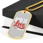 God Is Love 1 John 4:16 Necklace Stainless Steel or 18k Gold Dog Tag 24" Chain-Express Your Love Gifts