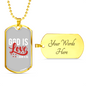 God Is Love 1 John 4:16 Necklace Stainless Steel or 18k Gold Dog Tag 24" Chain-Express Your Love Gifts