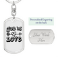 God Is Love Arrow Heart Keychain Stainless Steel or 18k Gold Dog Tag Keyring-Express Your Love Gifts