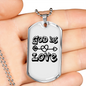 God is Love Arrow Heart Necklace Stainless Steel or 18k Gold Dog Tag 24" Chain-Express Your Love Gifts