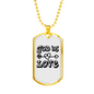 God is Love Arrow Heart Necklace Stainless Steel or 18k Gold Dog Tag 24" Chain-Express Your Love Gifts