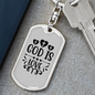 God Is Love Cross Christian Keychain Stainless Steel or 18k Gold Dog Tag Keyring-Express Your Love Gifts