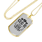 God Is Love Cross Hearts Necklace Stainless Steel or 18k Gold Dog Tag 24" Chain-Express Your Love Gifts