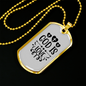God Is Love Cross Hearts Necklace Stainless Steel or 18k Gold Dog Tag 24" Chain-Express Your Love Gifts