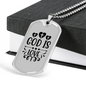 God Is Love Cross Hearts Necklace Stainless Steel or 18k Gold Dog Tag 24" Chain-Express Your Love Gifts
