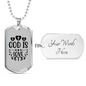 God Is Love Cross Hearts Necklace Stainless Steel or 18k Gold Dog Tag 24" Chain-Express Your Love Gifts