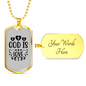 God Is Love Cross Hearts Necklace Stainless Steel or 18k Gold Dog Tag 24" Chain-Express Your Love Gifts