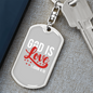 God Is Love Hearts Christian Keychain Stainless Steel or 18k Gold Dog Tag Keyring-Express Your Love Gifts