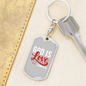 God Is Love Hearts Christian Keychain Stainless Steel or 18k Gold Dog Tag Keyring-Express Your Love Gifts