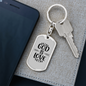 God Is Love Keychain Stainless Steel or 18k Gold Dog Tag Keyring-Express Your Love Gifts