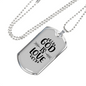 God Is Love Necklace Stainless Steel or 18k Gold Dog Tag 24" Chain-Express Your Love Gifts