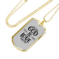 God Is Love Necklace Stainless Steel or 18k Gold Dog Tag 24" Chain-Express Your Love Gifts