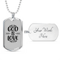 God Is Love Necklace Stainless Steel or 18k Gold Dog Tag 24" Chain-Express Your Love Gifts