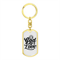God Is Love Pray Keychain Stainless Steel or 18k Gold Dog Tag Keyring-Express Your Love Gifts