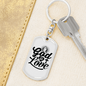 God Is Love Pray Keychain Stainless Steel or 18k Gold Dog Tag Keyring-Express Your Love Gifts