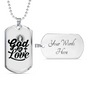 God Is Love Pray Necklace Stainless Steel or 18k Gold Dog Tag 24" Chain-Express Your Love Gifts