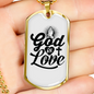 God Is Love Pray Necklace Stainless Steel or 18k Gold Dog Tag 24" Chain-Express Your Love Gifts