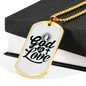 God Is Love Pray Necklace Stainless Steel or 18k Gold Dog Tag 24" Chain-Express Your Love Gifts