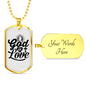 God Is Love Pray Necklace Stainless Steel or 18k Gold Dog Tag 24" Chain-Express Your Love Gifts