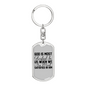 God Is Most Glorified Christian Keychain Stainless Steel or 18k Gold Dog Tag Keyring-Express Your Love Gifts