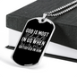 God Is Most Glorified White Necklace Stainless Steel or 18k Gold Dog Tag 24" Chain-Express Your Love Gifts