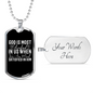 God Is Most Glorified White Necklace Stainless Steel or 18k Gold Dog Tag 24" Chain-Express Your Love Gifts