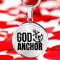 God Is My Anchor Necklace Circle Pendant Stainless Steel or 18k Gold 18-22"-Express Your Love Gifts