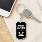 God Is My Captain Cross Christian Keychain Stainless Steel or 18k Gold Dog Tag Keyring-Express Your Love Gifts