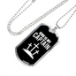 God Is My Captain Necklace Stainless Steel or 18k Gold Dog Tag 24" Chain-Express Your Love Gifts