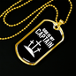 God Is My Captain Necklace Stainless Steel or 18k Gold Dog Tag 24" Chain-Express Your Love Gifts