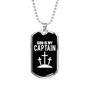 God Is My Captain Necklace Stainless Steel or 18k Gold Dog Tag 24" Chain-Express Your Love Gifts