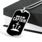 God Is My Captain Necklace Stainless Steel or 18k Gold Dog Tag 24" Chain-Express Your Love Gifts