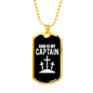 God Is My Captain Necklace Stainless Steel or 18k Gold Dog Tag 24" Chain-Express Your Love Gifts