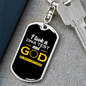 God Is My Father Keychain Stainless Steel or 18k Gold Dog Tag Keyring-Express Your Love Gifts