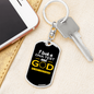 God Is My Father Keychain Stainless Steel or 18k Gold Dog Tag Keyring-Express Your Love Gifts