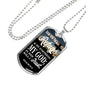 God Is My Refuge Christian Gift Necklace Stainless Steel or 18k Gold Dog Tag 24"-Express Your Love Gifts
