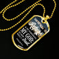 God Is My Refuge Christian Gift Necklace Stainless Steel or 18k Gold Dog Tag 24"-Express Your Love Gifts